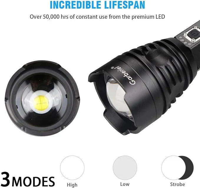 P90 LED مصباح يدوي ليزر قابل لإعادة الشحن