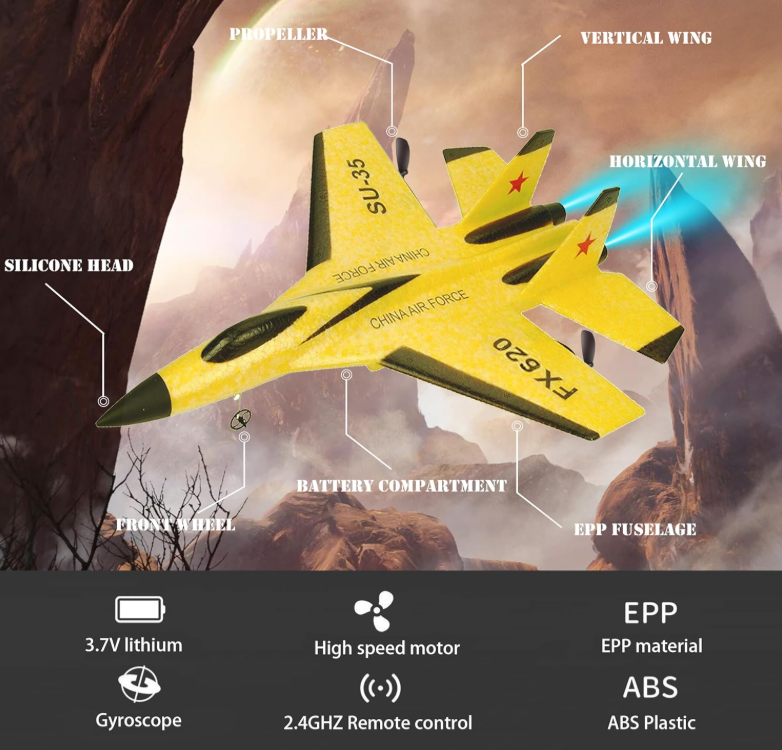 Epipgale Su-35 Rc Plane, 2Ch Remote Control Airplane